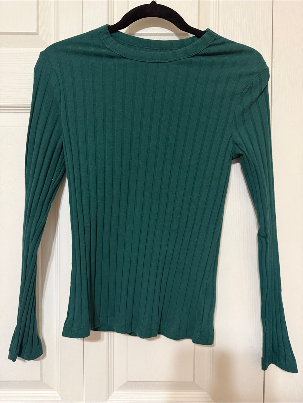 a new day Forest Green Ribbed Long-Sleeve Crew Top